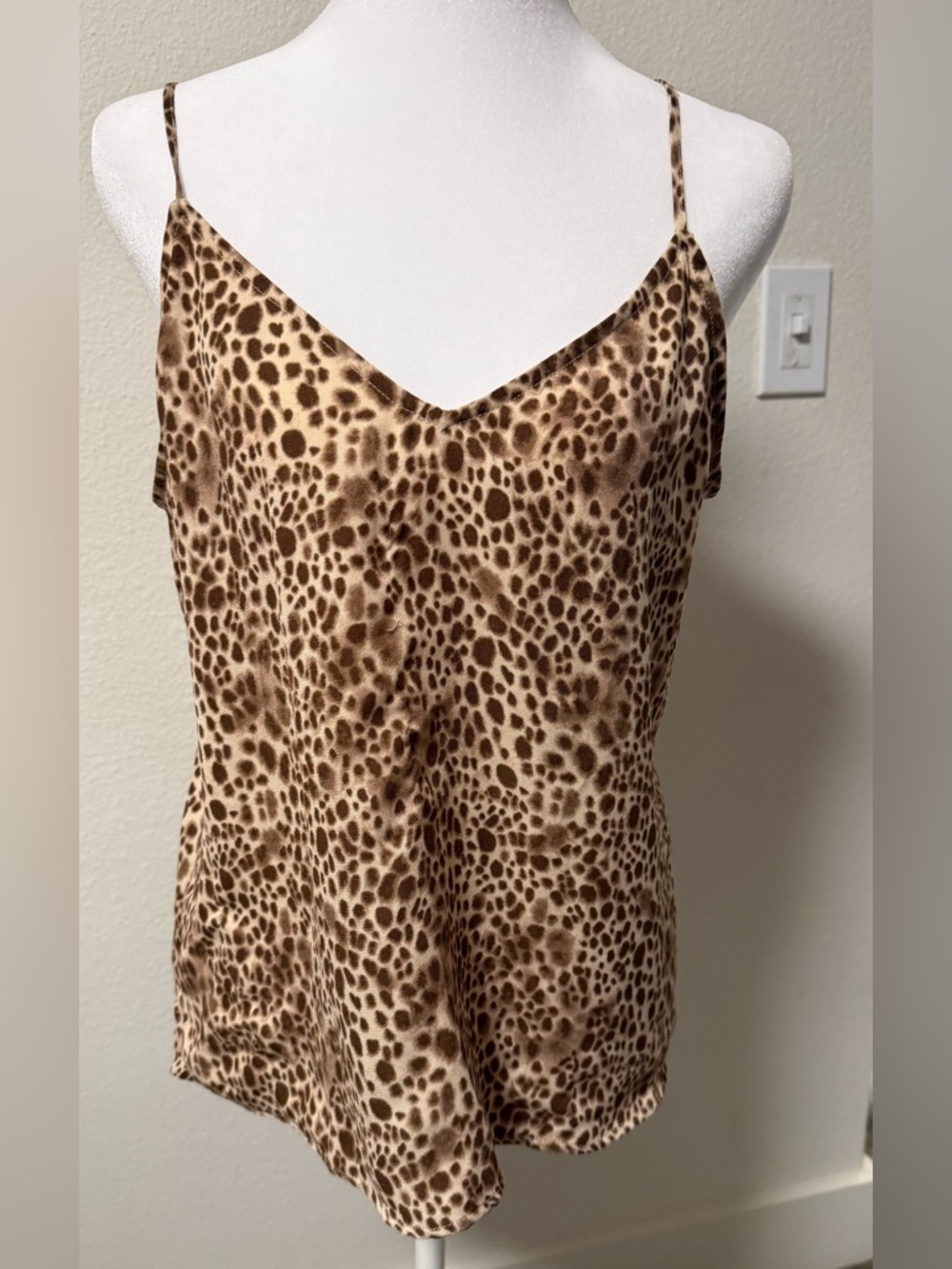 a new day Leopard Print Satin Cami in Brown and Cream